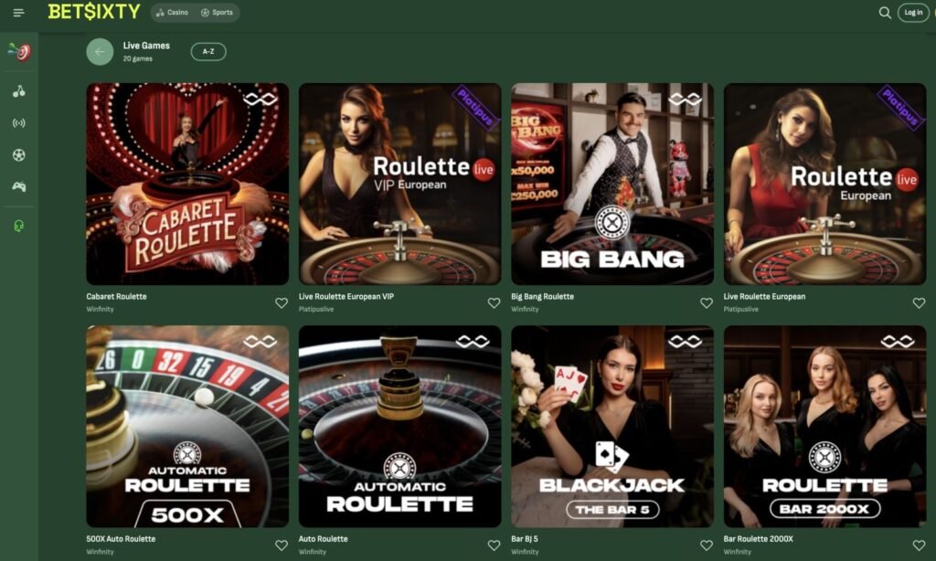 website van betsixty casino